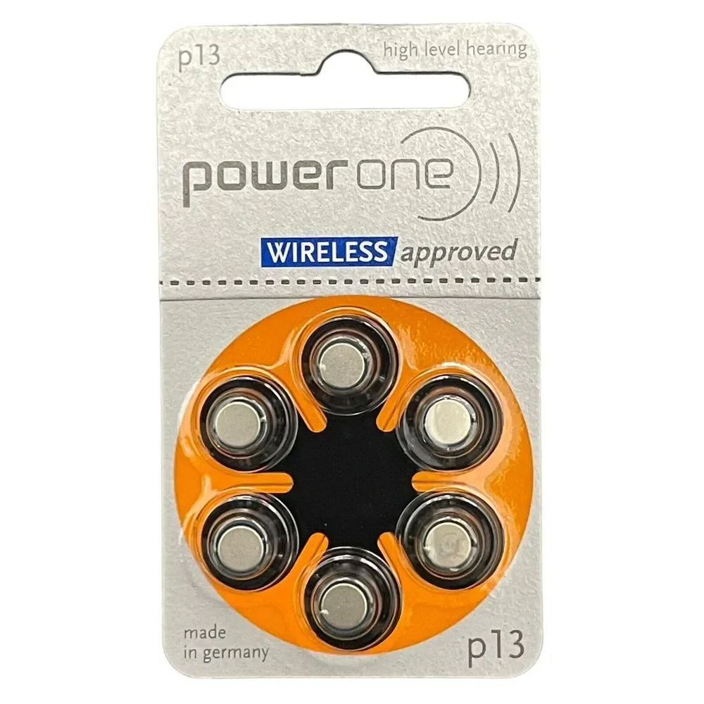 Power One P13 Wireless High Level Hearing Aid Batteries 1.45 V Box‎ of 60